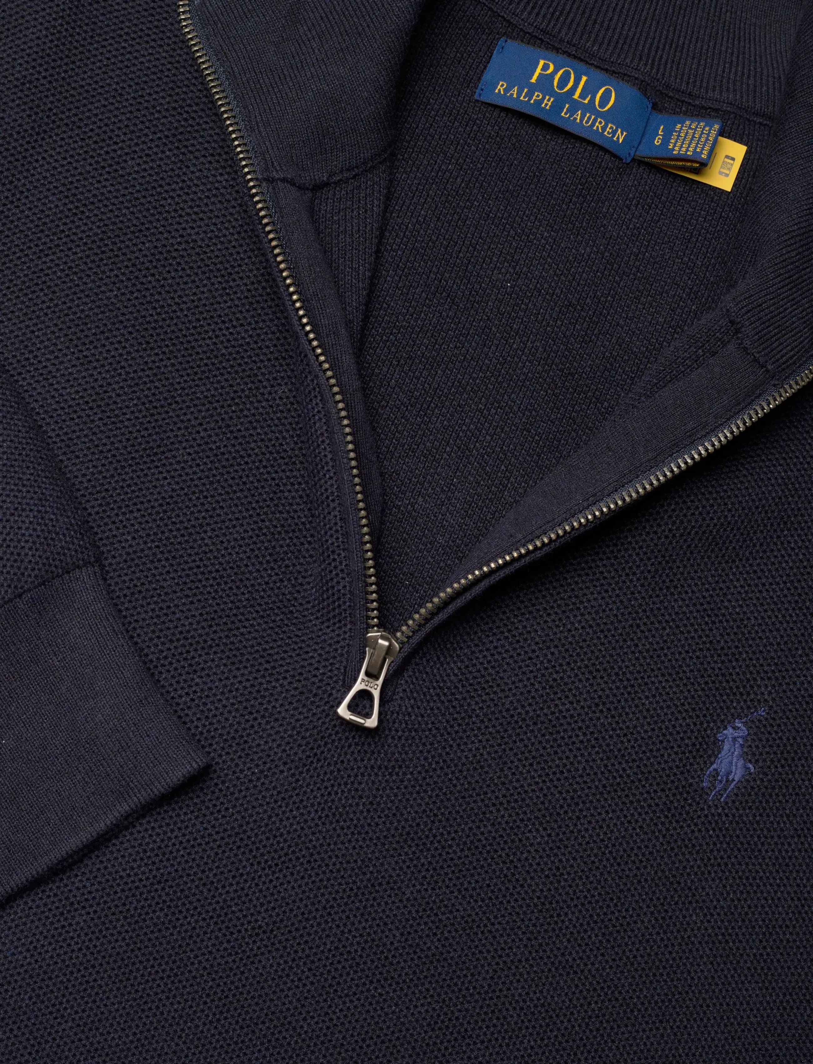 SWEATER-HALF ZIP 004 NAVY HTHR