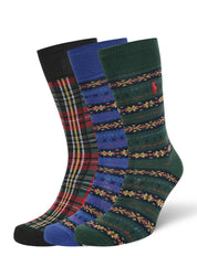3P CD FIPB - CREW SOCKS 3-PACK 001 BLACK MULTI