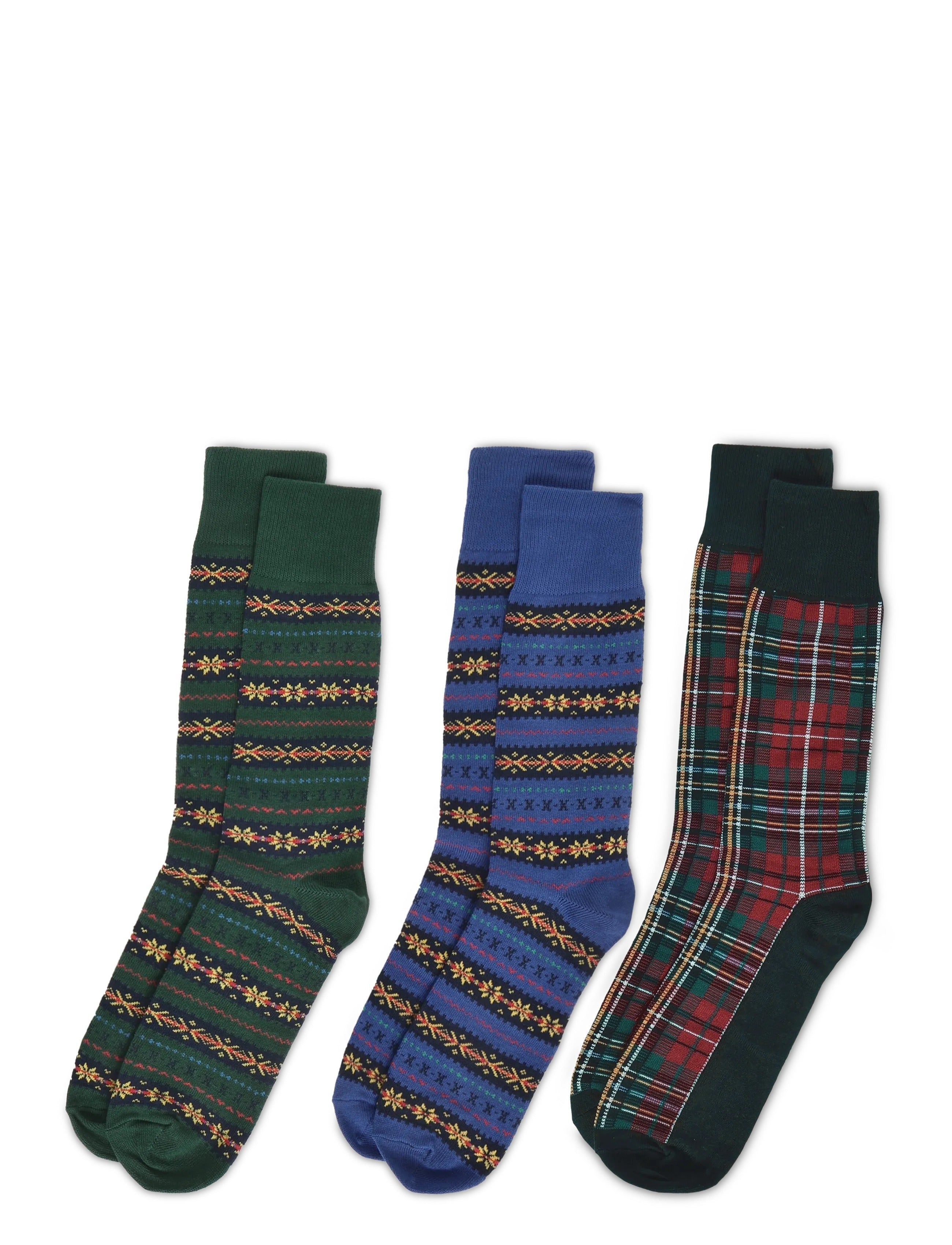 3P CD FIPB - CREW SOCKS 3-PACK 001 BLACK MULTI