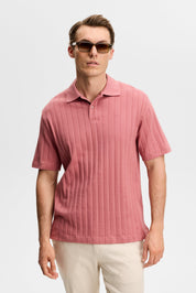 SIMON STRIPE POLO E195 WITHERED ROSE
