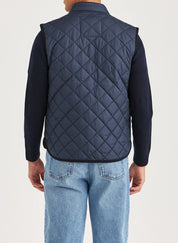 Morris Teddy Quilted Vest Old Blue