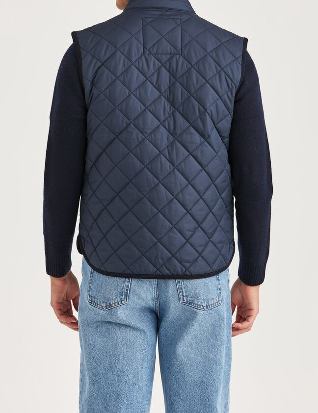 Morris Teddy Quilted Vest Old Blue