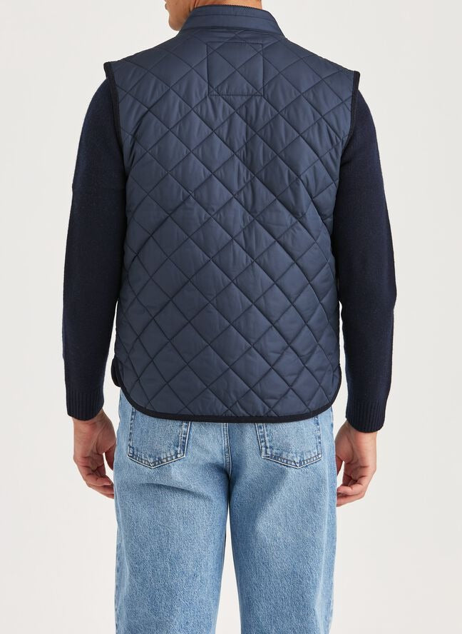 Morris Teddy Quilted Vest Old Blue