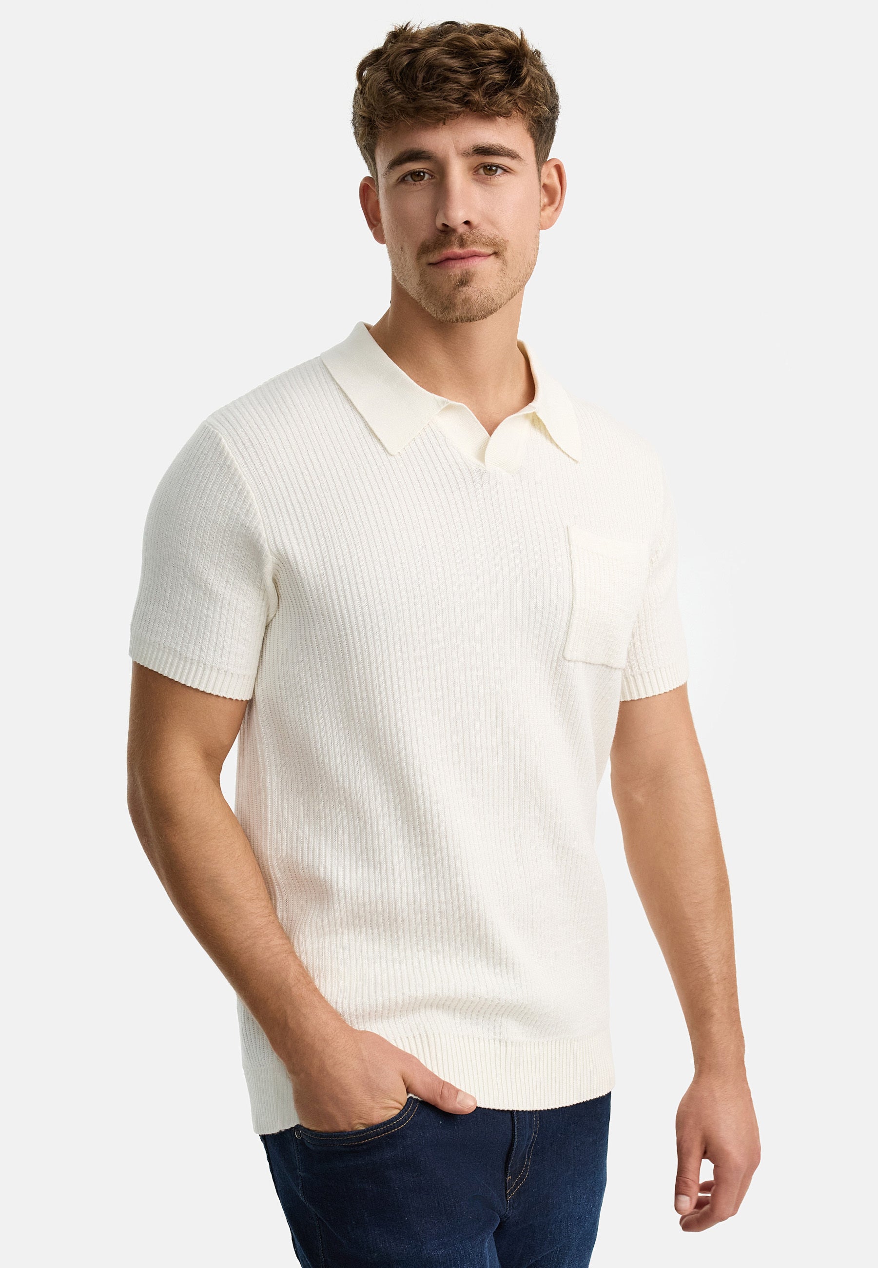 INHARLO KNITTED PIQUE 002 OFF WHITE