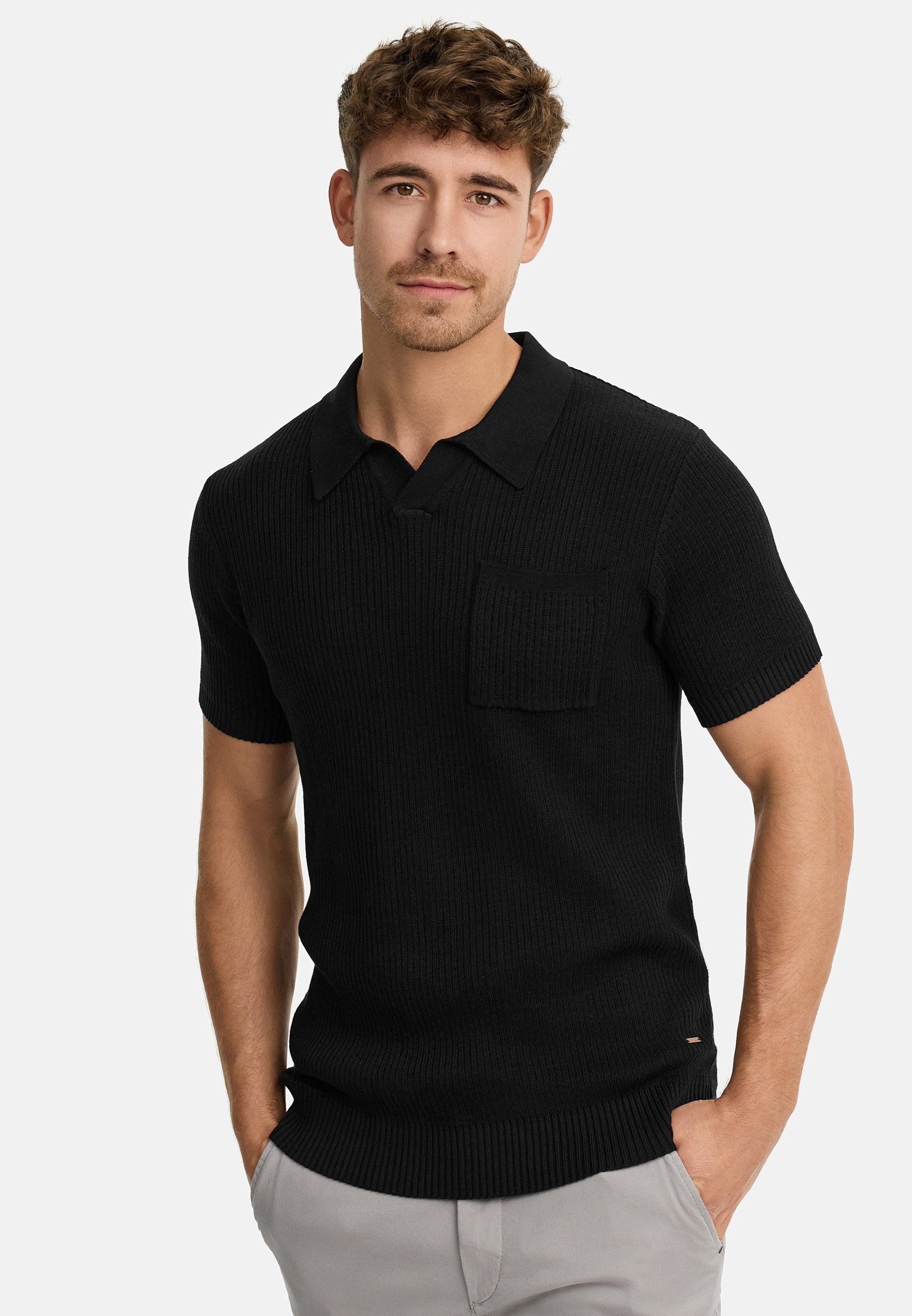 INHARLO KNITTED PIQUE 999 BLACK