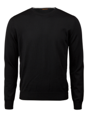 Stenströms Pullover Knitted Crew Neck Merino Wool 600 Black