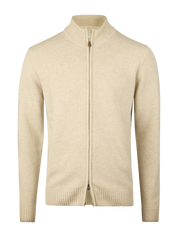 CARDIGAN KNITTED ZIP CARDED MERINO WOOL