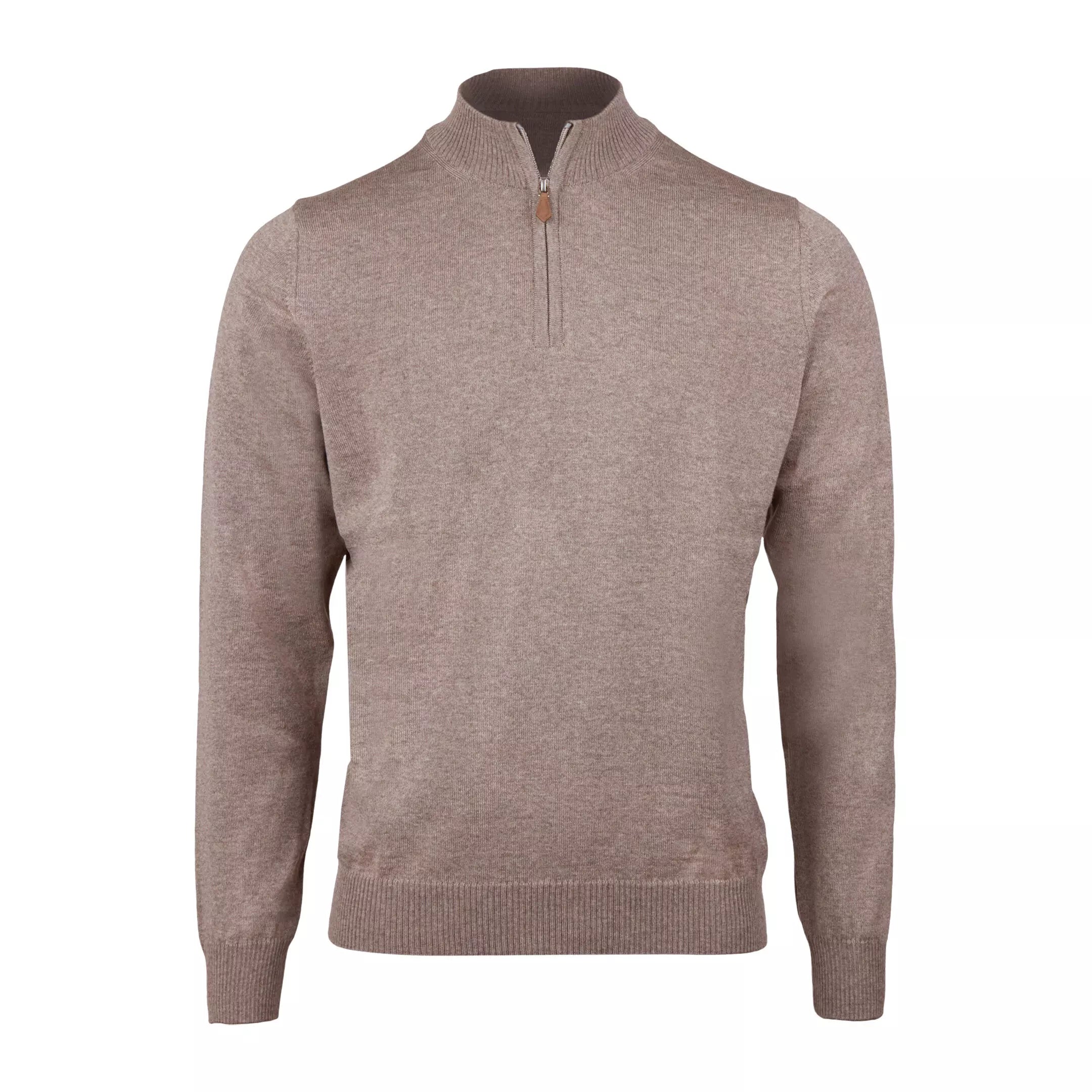 PULLOVER KNITTED HALF ZIP CARDED MERINO WOOL