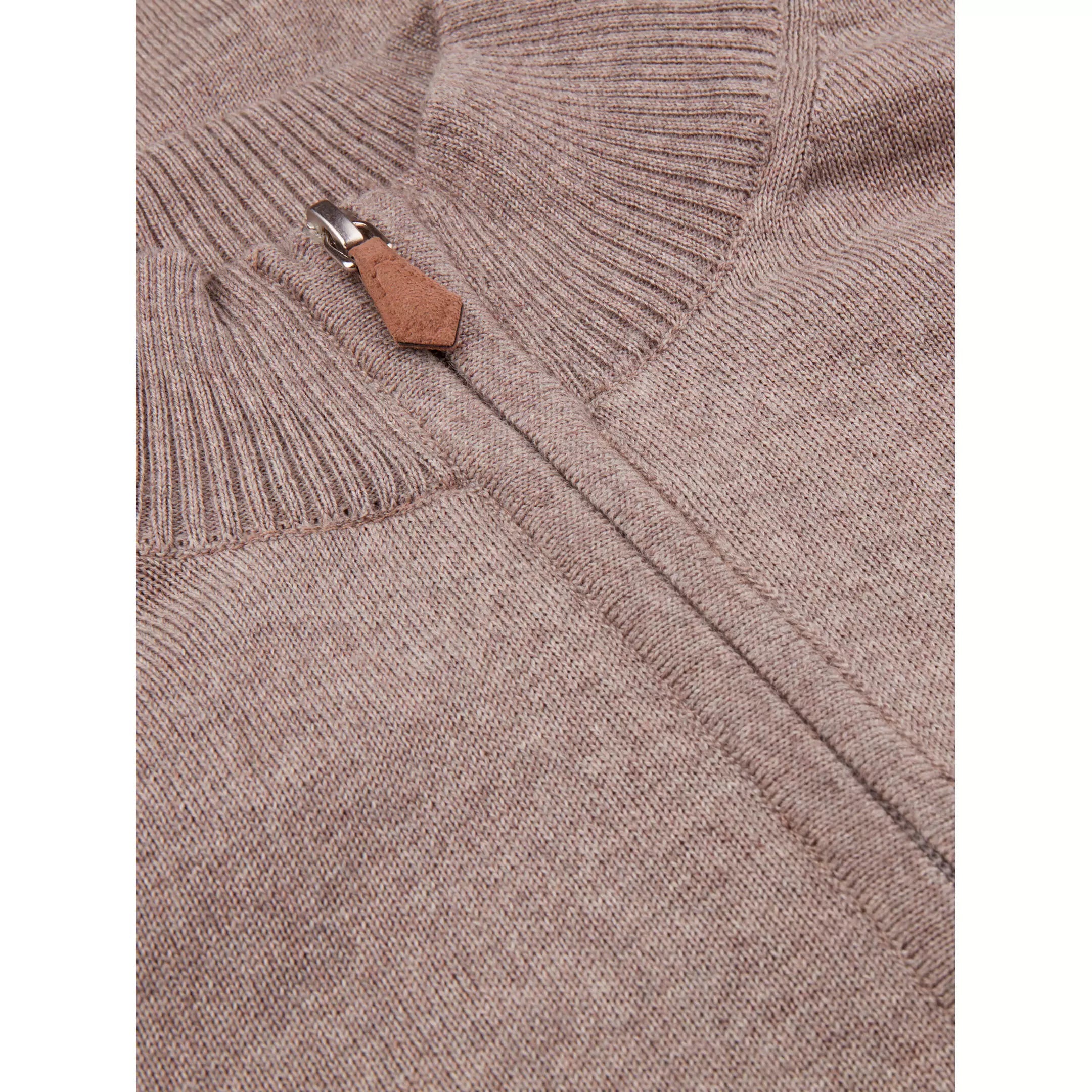 PULLOVER KNITTED HALF ZIP CARDED MERINO WOOL