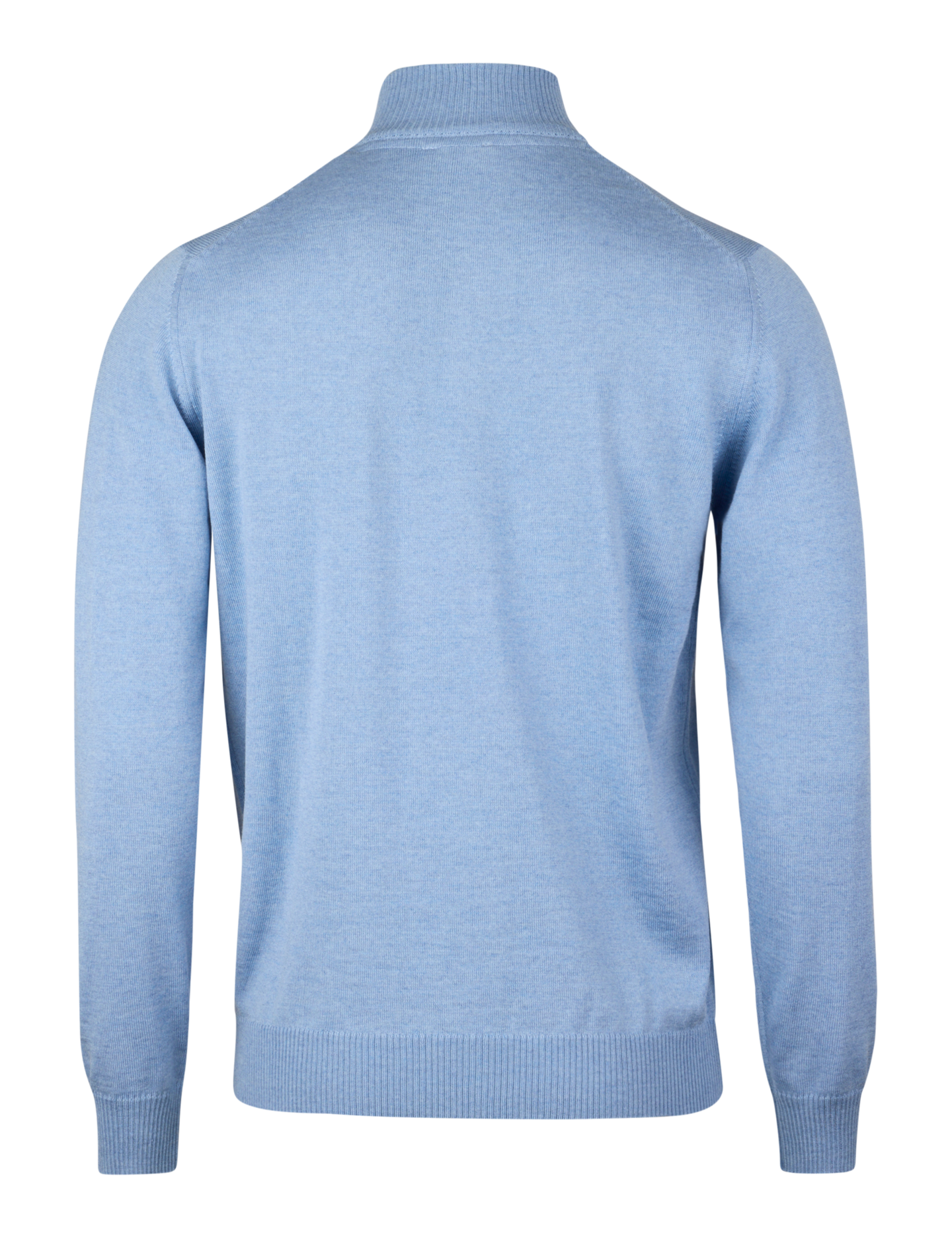 SWEATER KNITTED HALF ZIP MERINO WOOL LIGHT BLUE