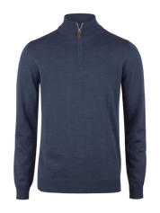 PULLOVER KNITTED HALF ZIP CARDED MERINO WOOL