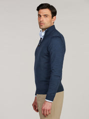 PULLOVER KNITTED HALF ZIP CARDED MERINO WOOL