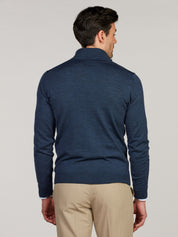 PULLOVER KNITTED HALF ZIP CARDED MERINO WOOL