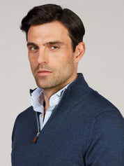 PULLOVER KNITTED HALF ZIP CARDED MERINO WOOL
