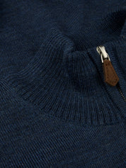 PULLOVER KNITTED HALF ZIP CARDED MERINO WOOL