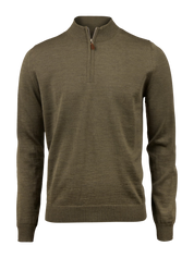 PULLOVER KNITTED HALF ZIP CARDED MERINO WOOL