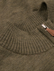 PULLOVER KNITTED HALF ZIP CARDED MERINO WOOL