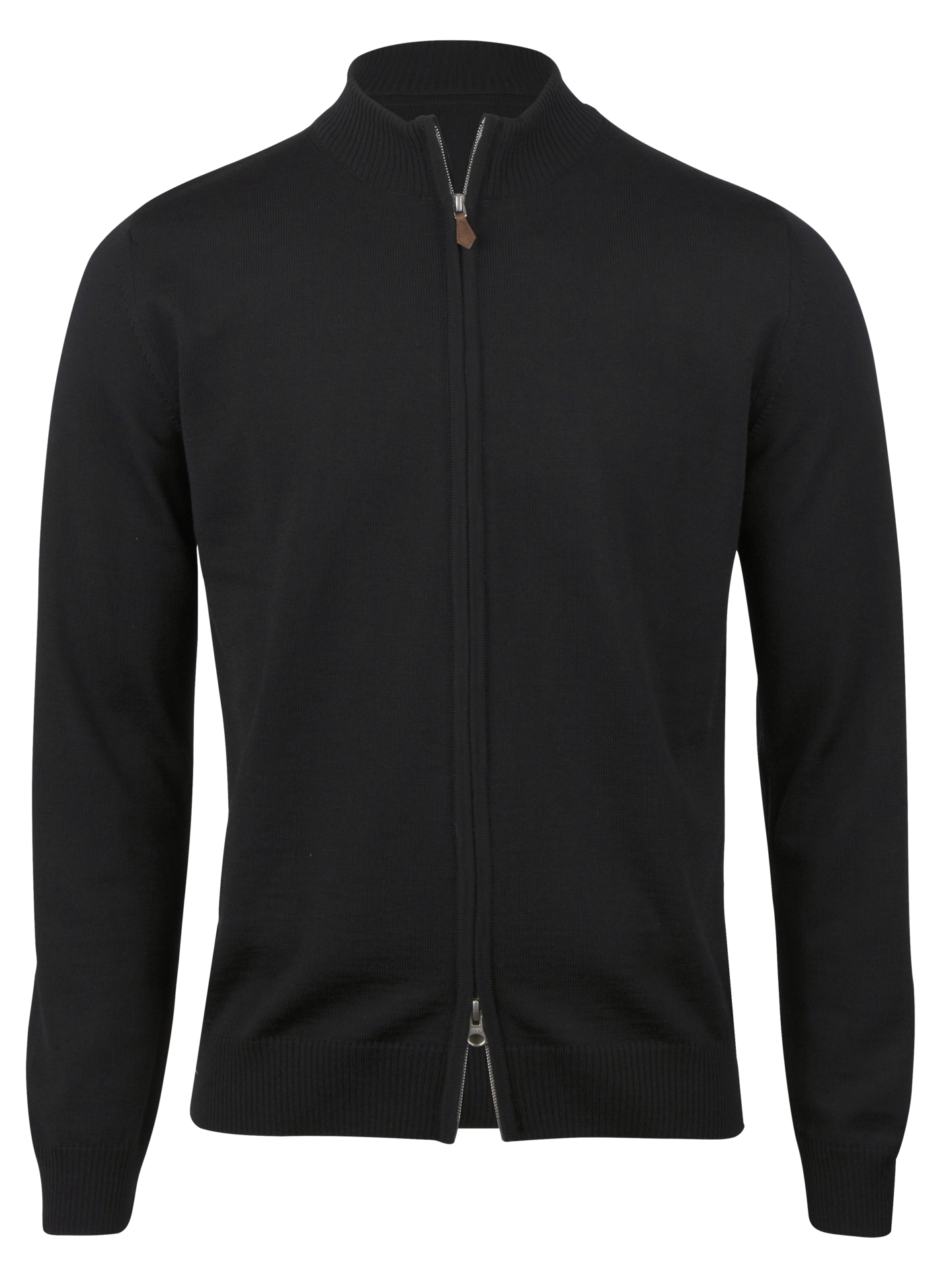 CARDIGEN KNITTED FULLZIP MERINO WOOL 600 BLACK