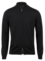 CARDIGEN KNITTED FULLZIP MERINO WOOL 600 BLACK