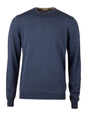 PULLOVER KNITTED CREW NECK W/ PATCH MERINO WOOL