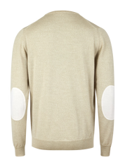 PULLOVER KNITTED CREW NECK W/ PATCH MERINO WOOL