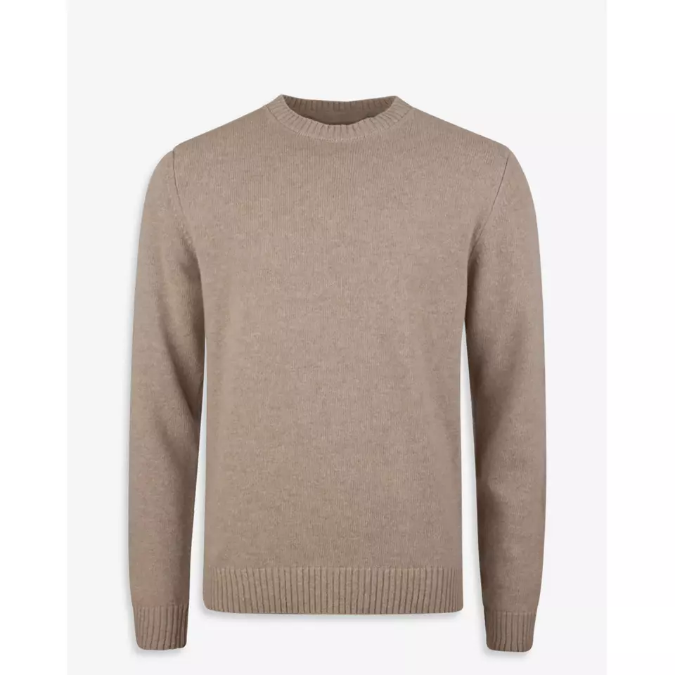 SWEATER KNITTED CREW NECK CARDED MERINO WOOL