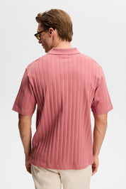 SIMON STRIPE POLO E195 WITHERED ROSE