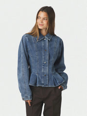 RIVORA DENIM PEPLUM JACKET