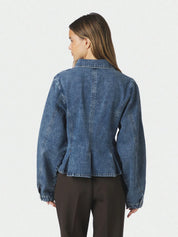 RIVORA DENIM PEPLUM JACKET