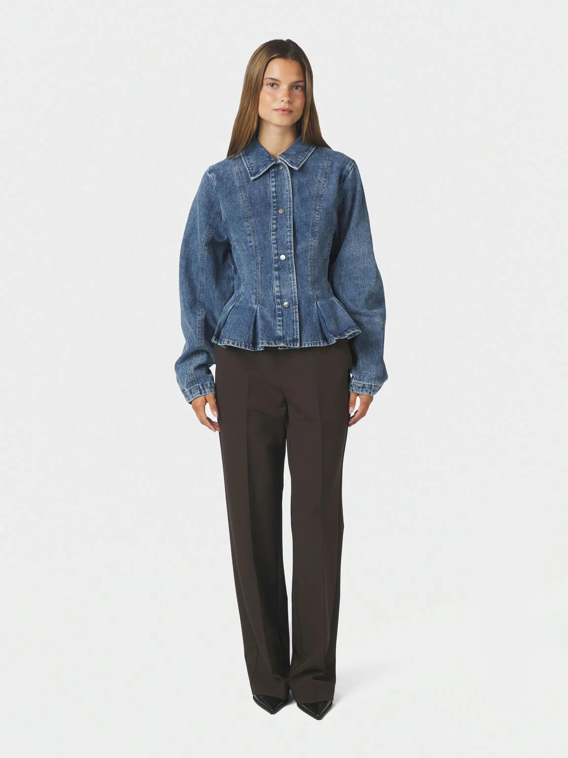 RIVORA DENIM PEPLUM JACKET