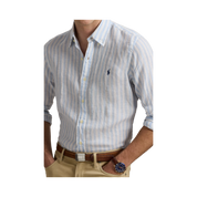 Cubdppcs-Long Sleeve-Sport Shirt - 003 OFFICE BLUE/WHITE