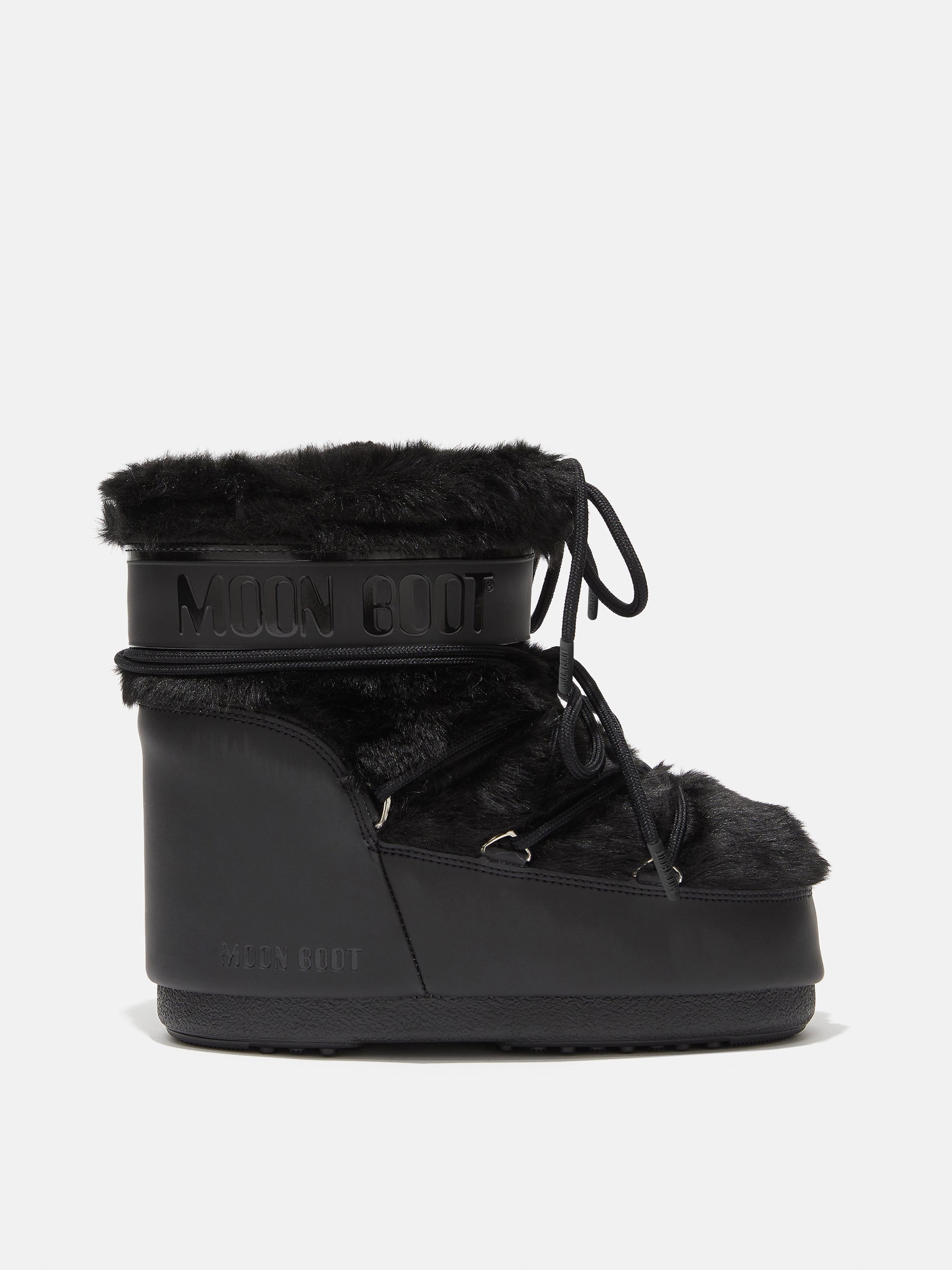 Moon Boot Icon Low Faux Fur Black