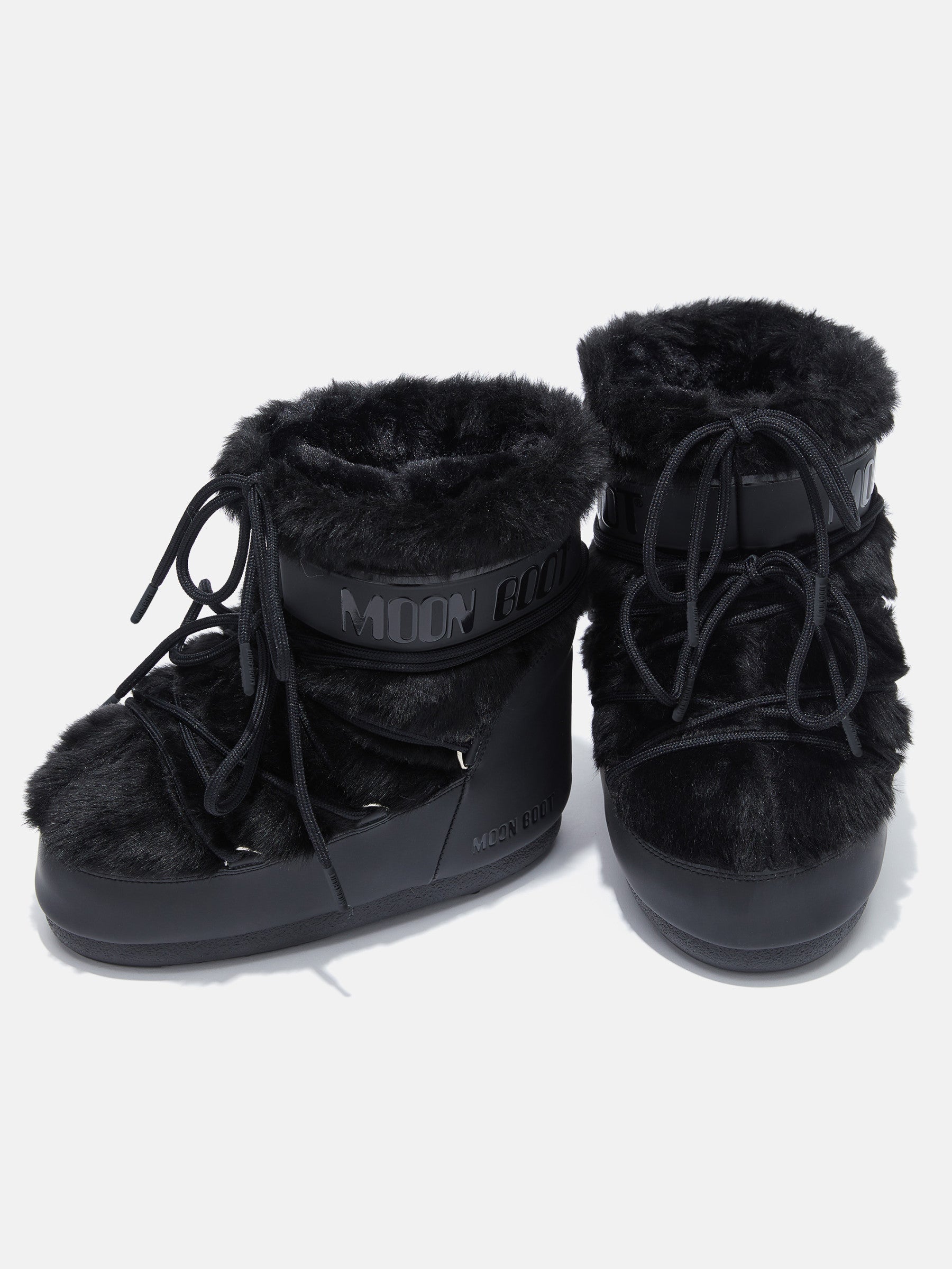 Moon Boot Icon Low Faux Fur Black