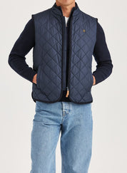 Morris Teddy Quilted Vest Old Blue