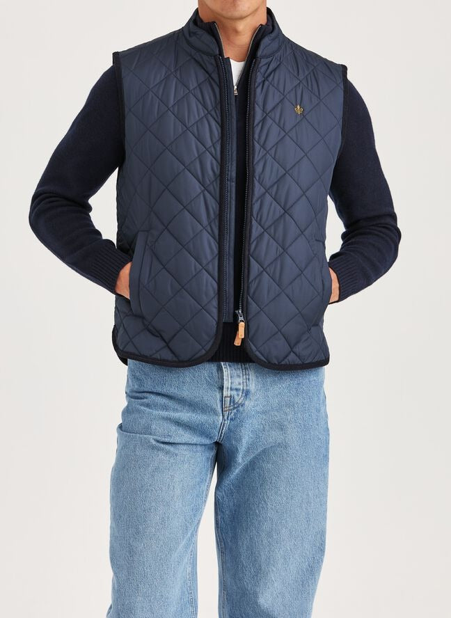 Morris Teddy Quilted Vest Old Blue