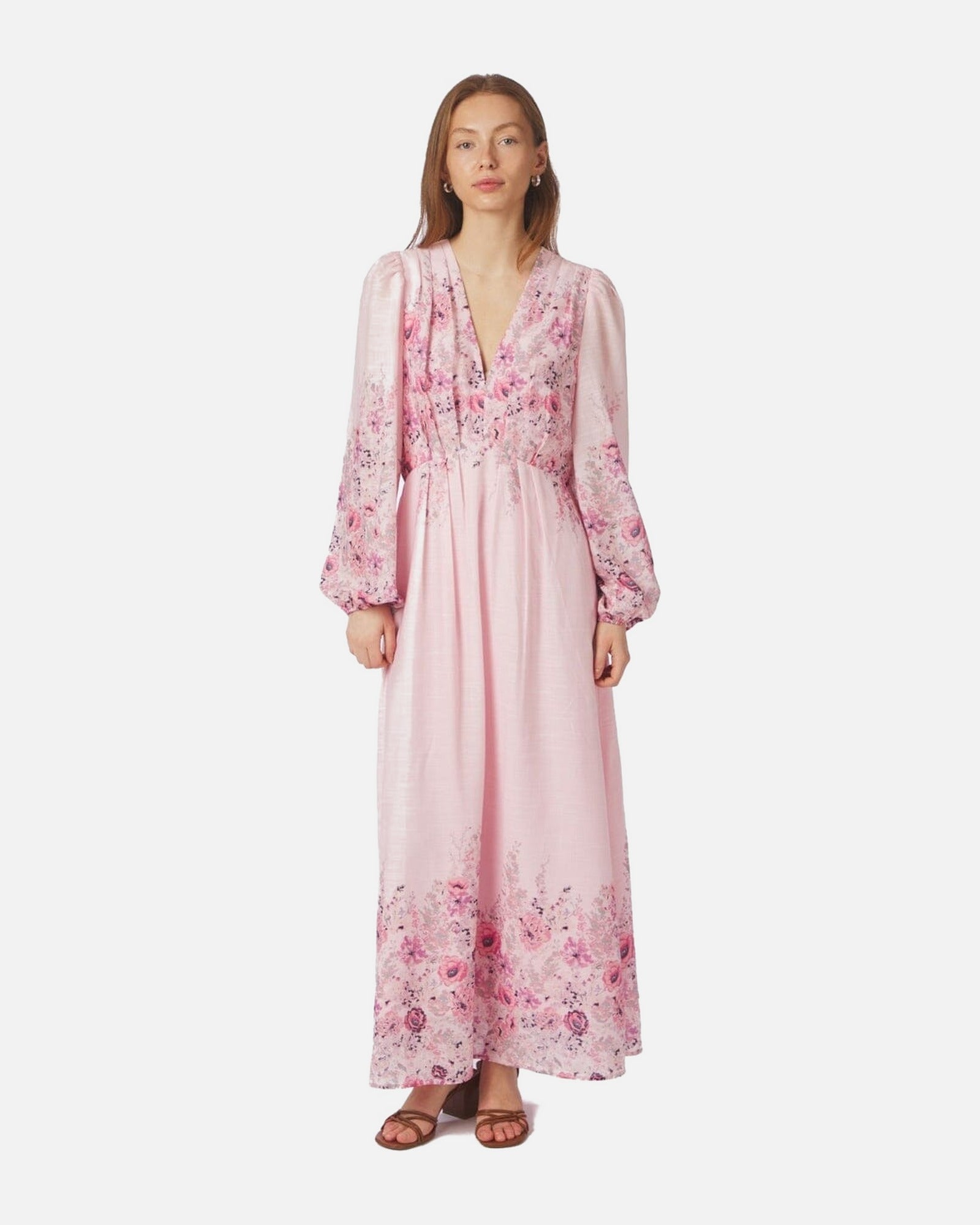 Silfi Flower Print Dress - 630 DUSTY ROSE