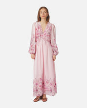 Silfi Flower Print Dress - 630 DUSTY ROSE
