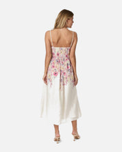 Sanni Flower Print Dress - 124 IVORY