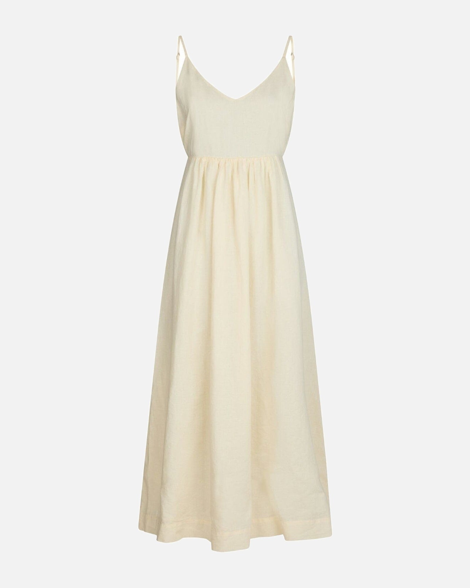 Savani Long Linen Dress - 191 LIGHT YELLOW