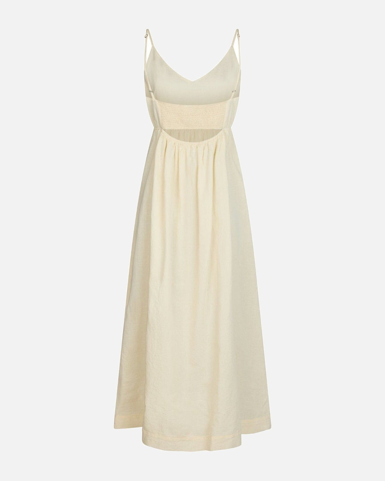 Savani Long Linen Dress - 191 LIGHT YELLOW