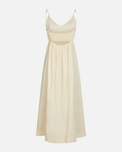 Savani Long Linen Dress - 191 LIGHT YELLOW