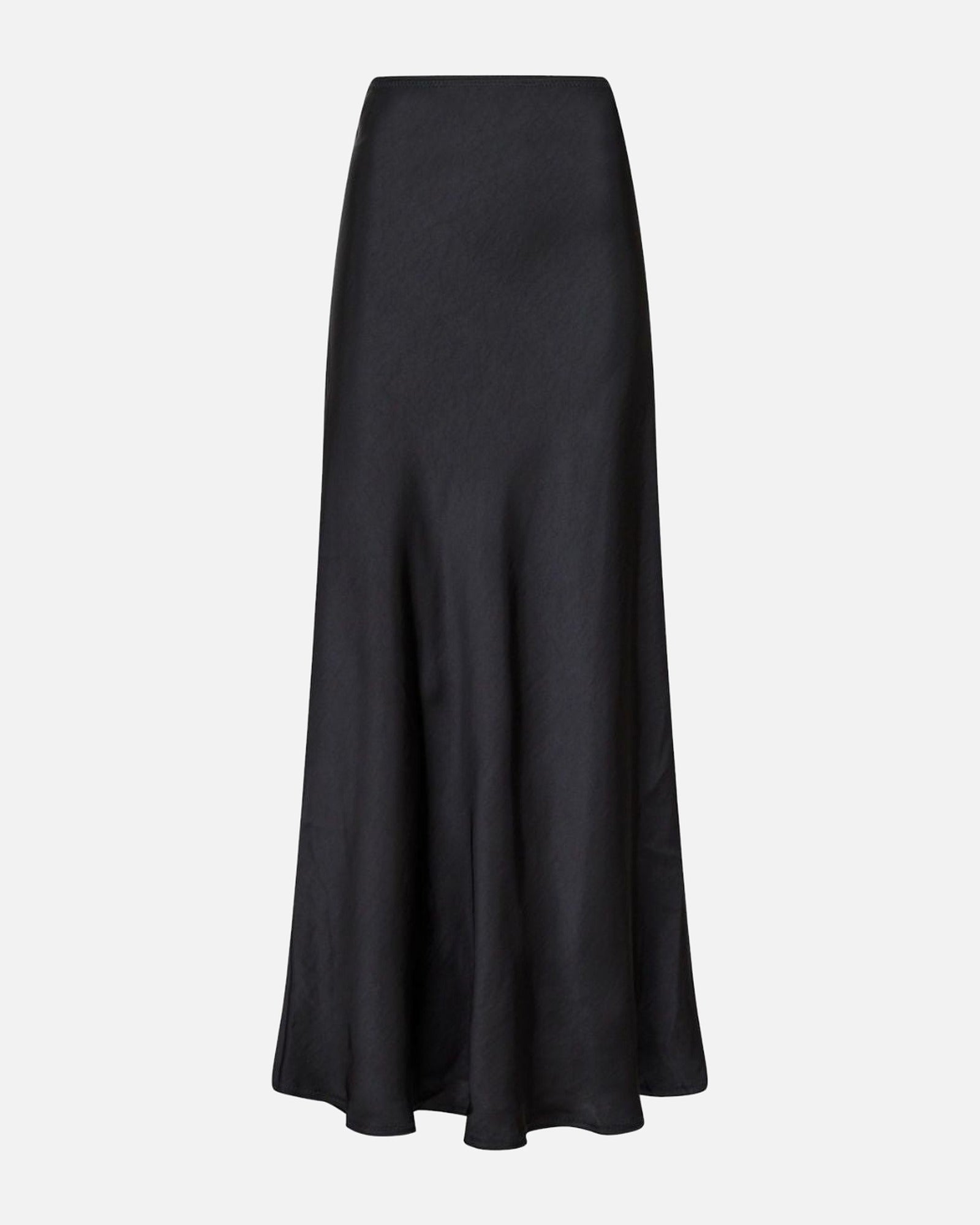 Vicky Heavy Sateen Skirt - 100 BLACK