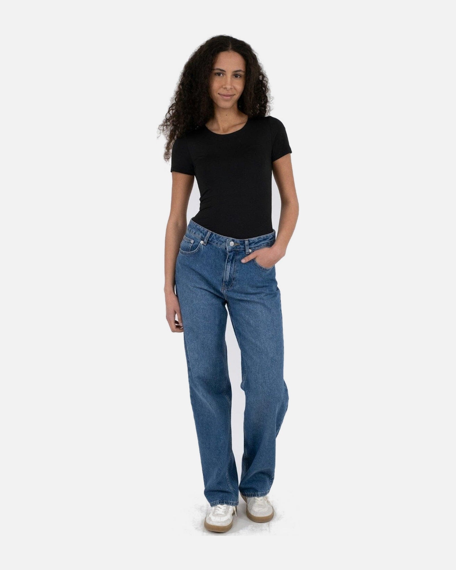 Verna Jersey Tee - 100 BLACK
