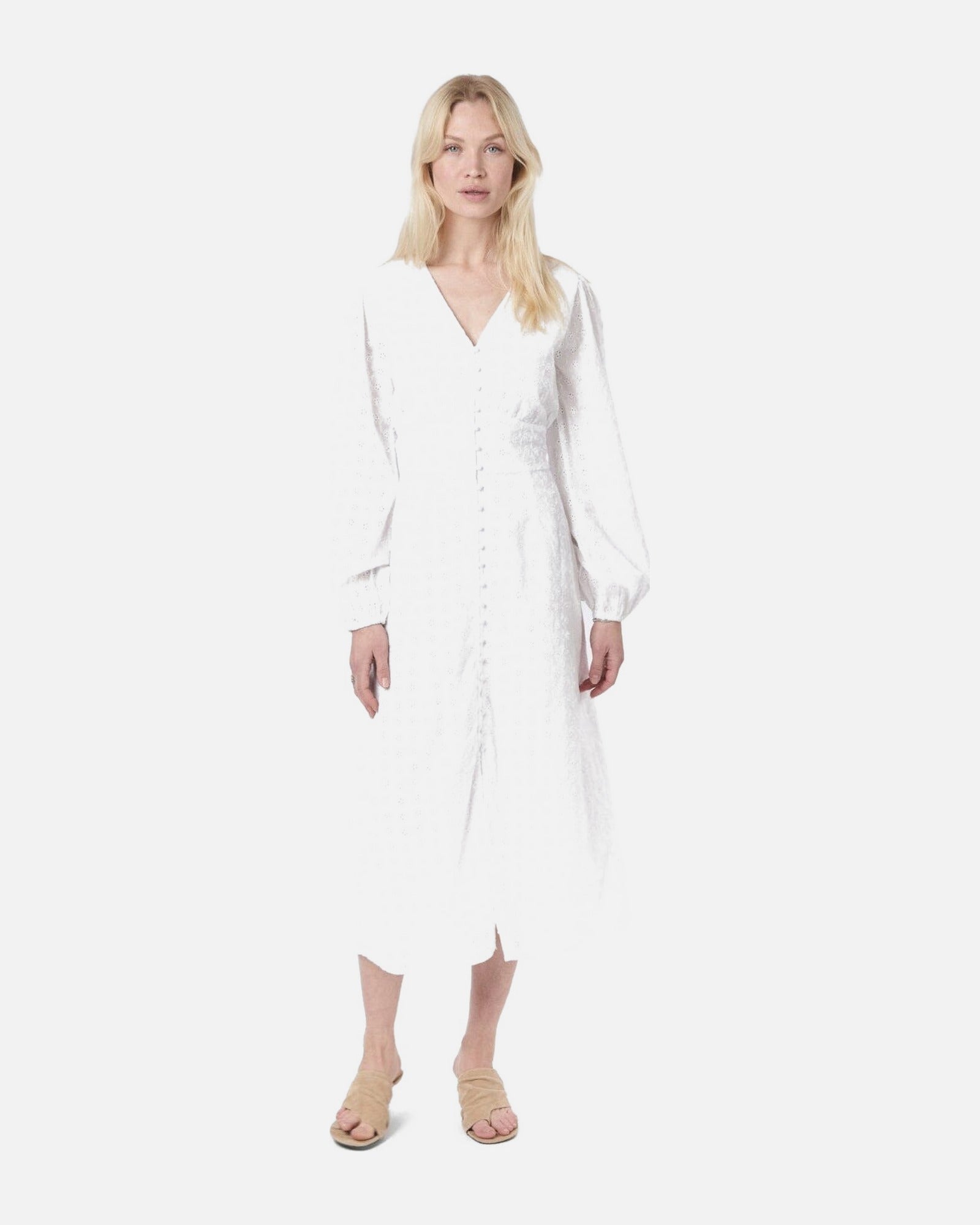 Alto Embroidery Dress - 120 WHITE