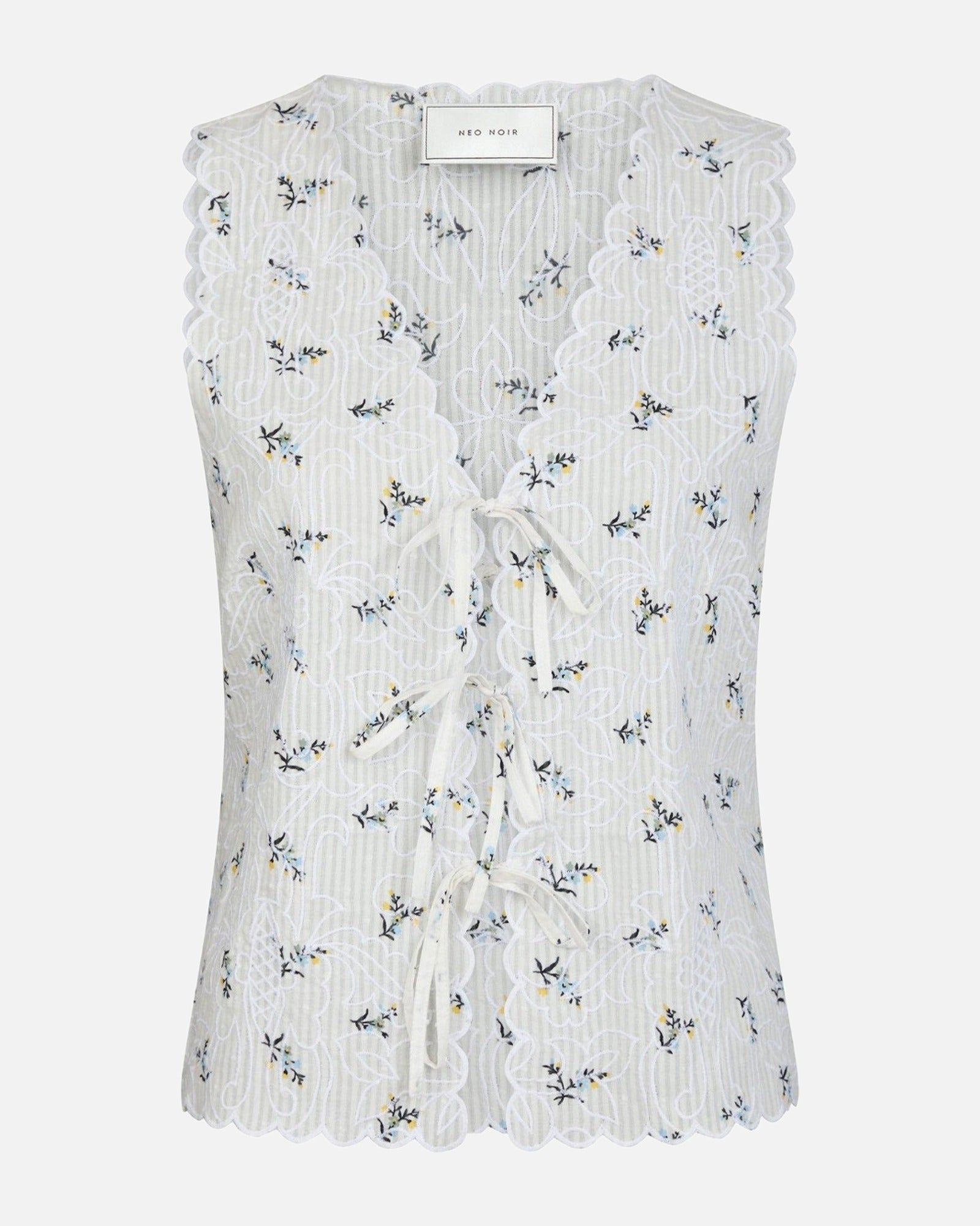 Bibi Embroidery Print Top - 121 OFF WHITE
