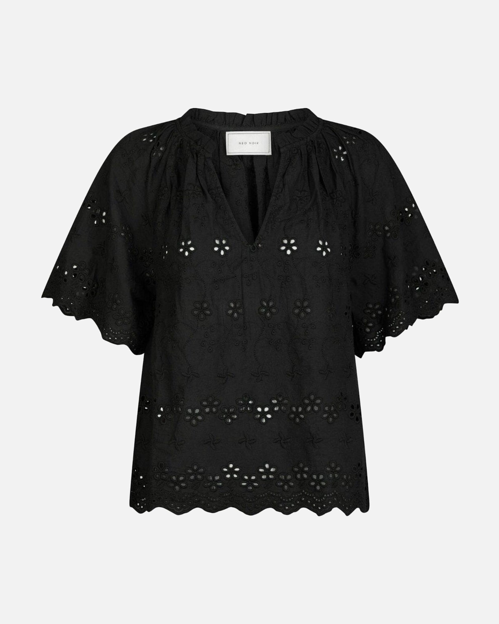 Odet Embroidery Blouse - 100 BLACK