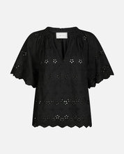 Odet Embroidery Blouse - 100 BLACK