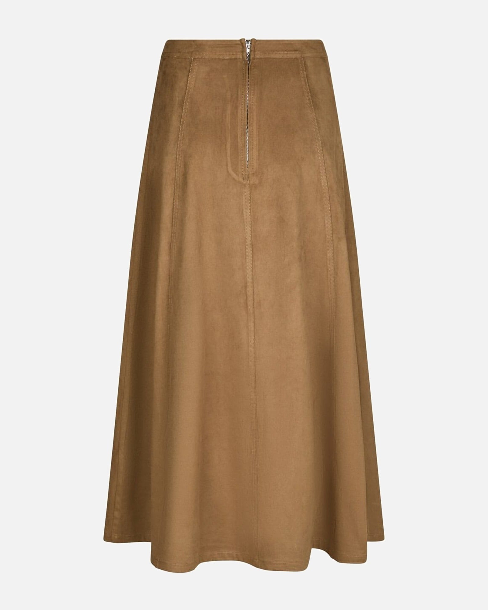 Raya Faux Suede Skirt - 604 COGNAC