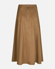 Raya Faux Suede Skirt - 604 COGNAC