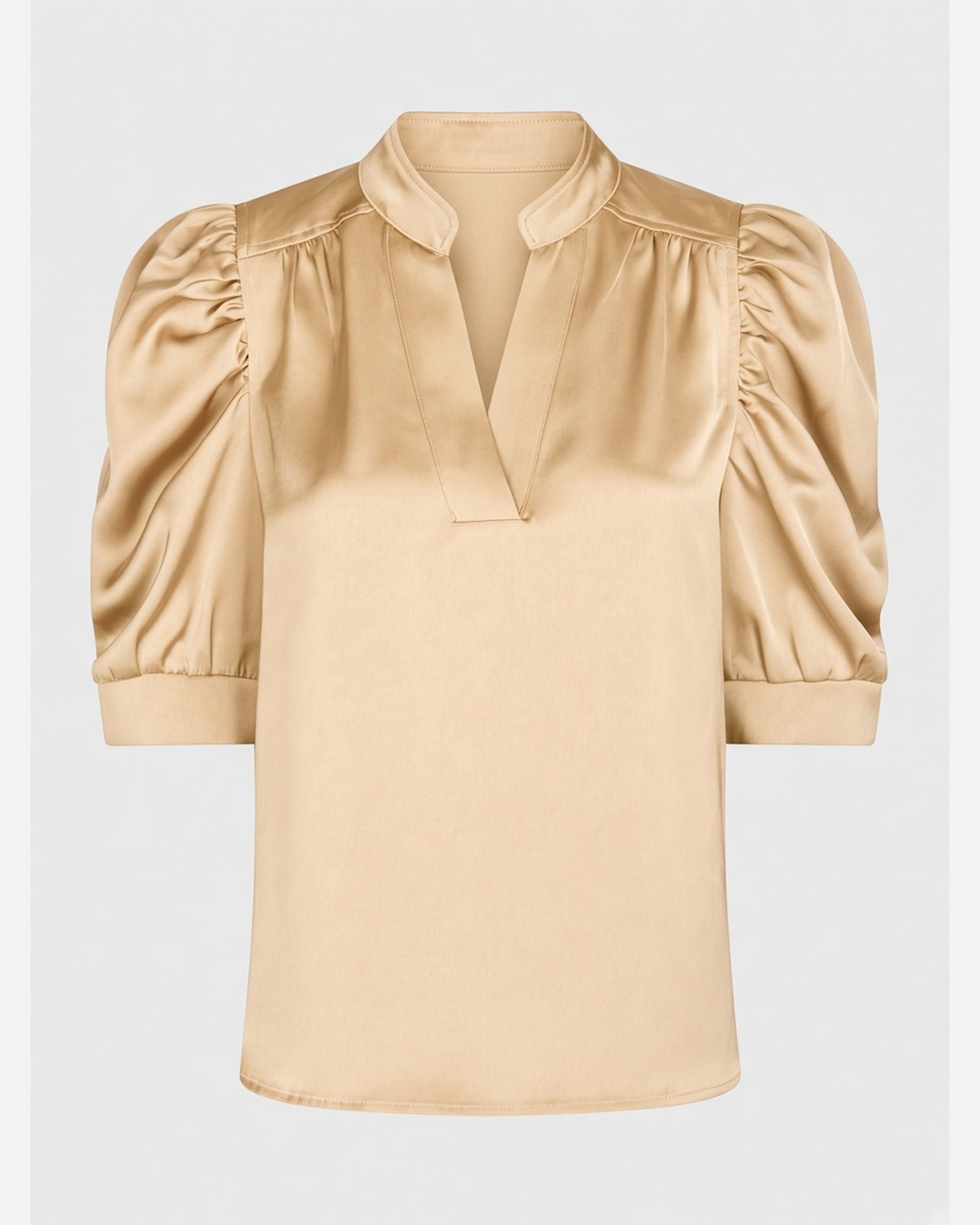 ROELLA HEAVY SATEEN BLOUSE CHAMPAGNE